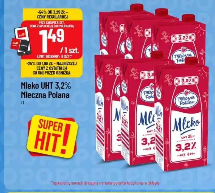 Mleko UHT Mleczna Polana 3,2%
