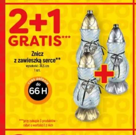 Znicz z zawieszką serce 36,5 cm