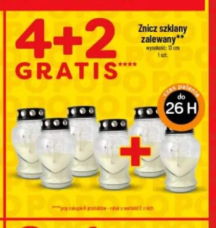 Znicz szklany zalewany 13 cm