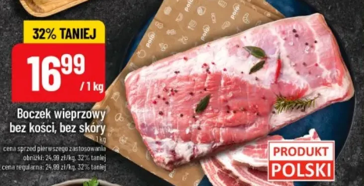 Boczek wieprzowy bez kości bez skóry
