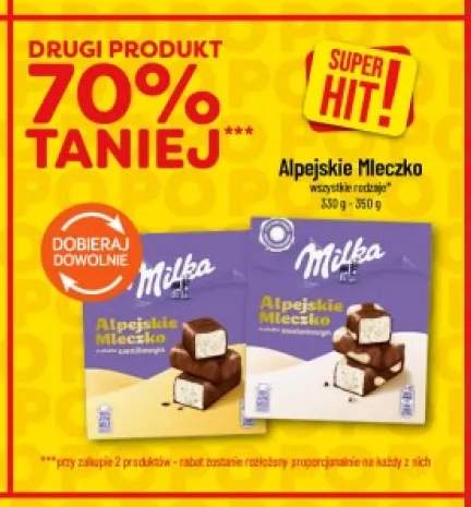 Alpejskie Mleczko o smaku śmietankowym Milka +1 wariant