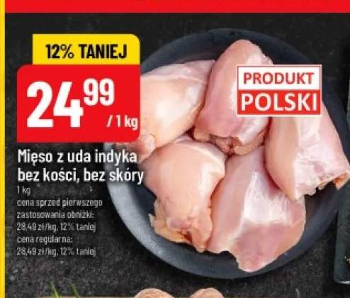 Mięso z uda indyka bez kości, bez skóry