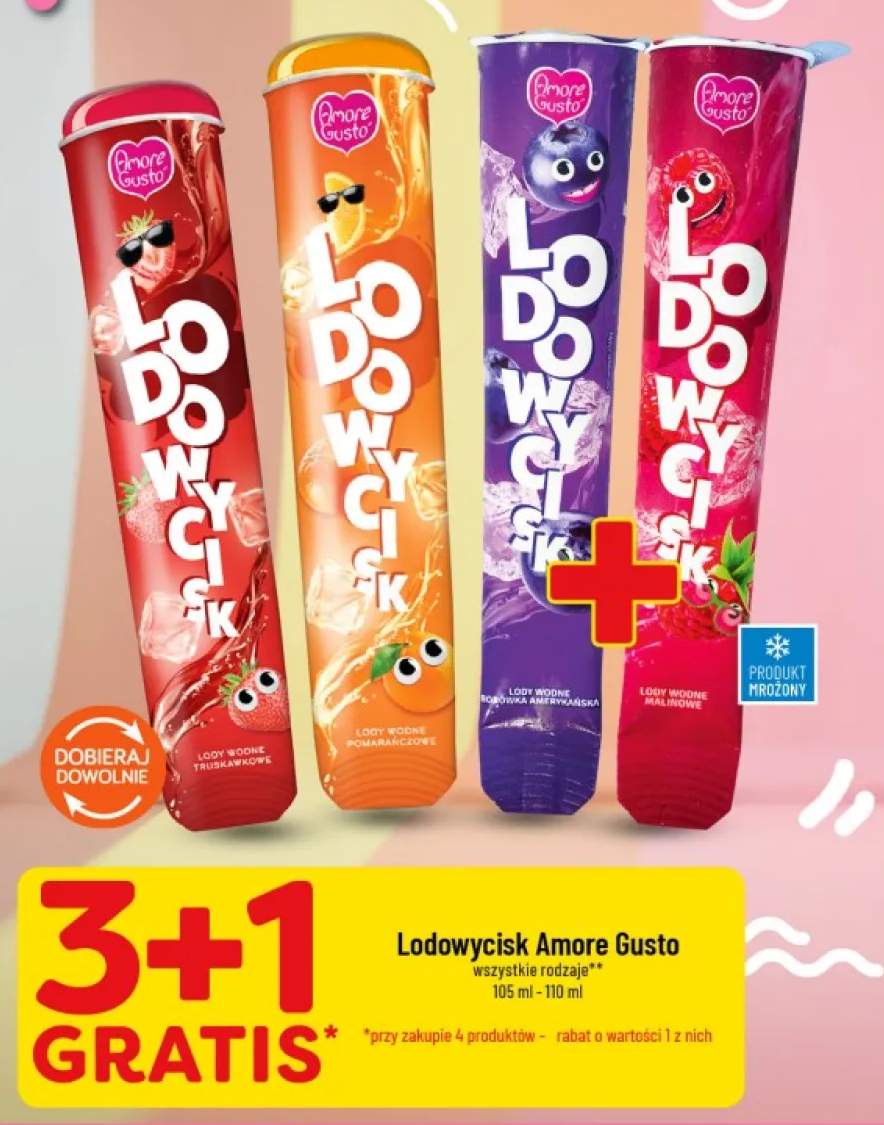 Lody wodne Lodowycisk malinowe Amore Gusto +3 warianty