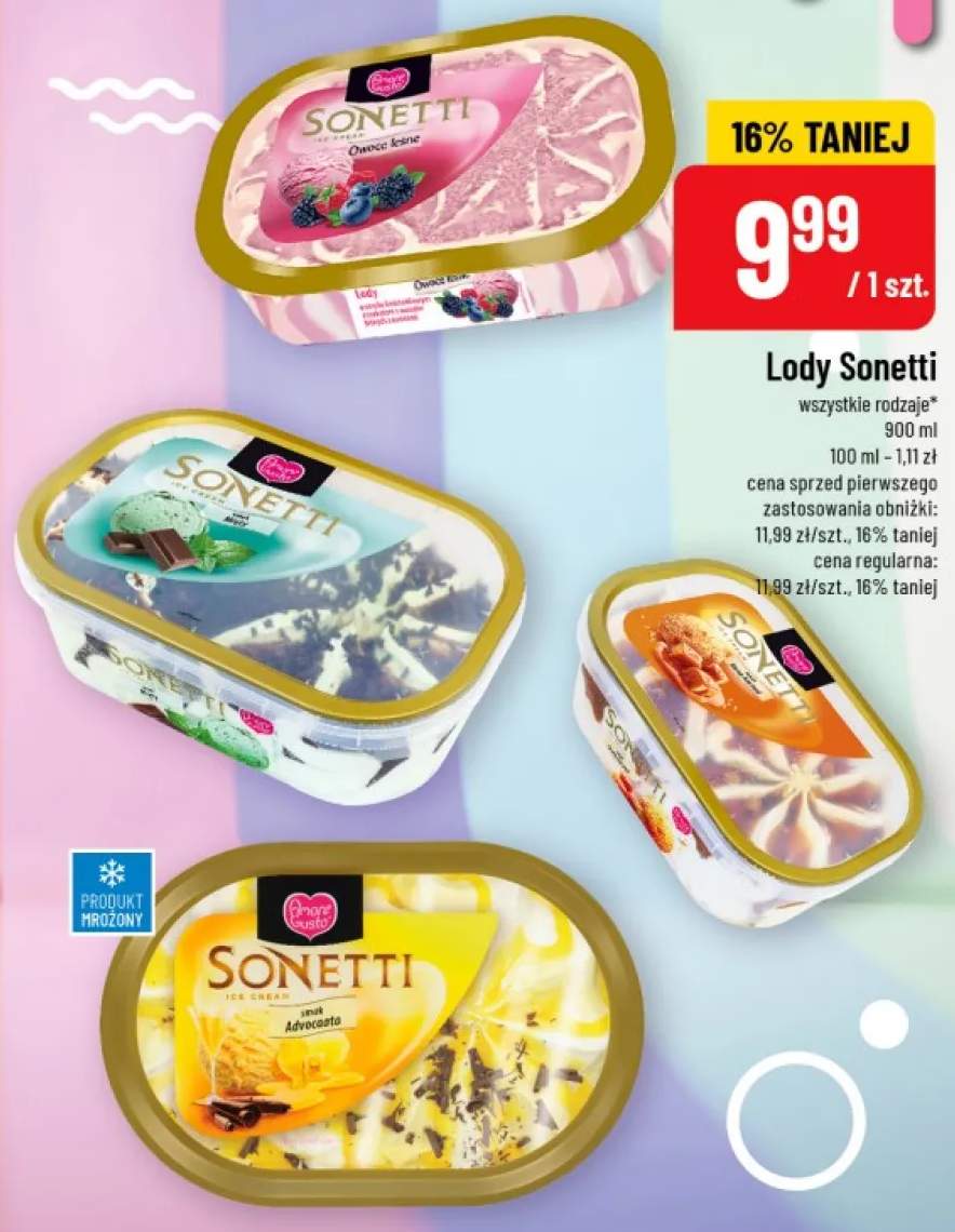 Lody Sonetti smak słony karmel +3 warianty