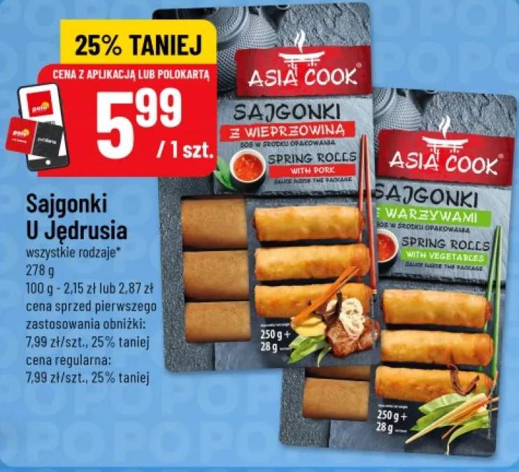 Sajgonki z warzywami Asia Cook U Jędrusia +1 wariant