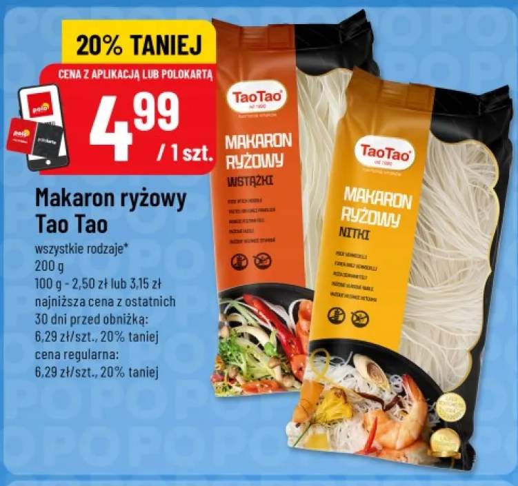 Makaron ryżowy wstążki Tao +1 wariant