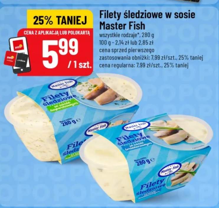 Filety śledziowe w sosie koperkowym Master Fish +1 wariant