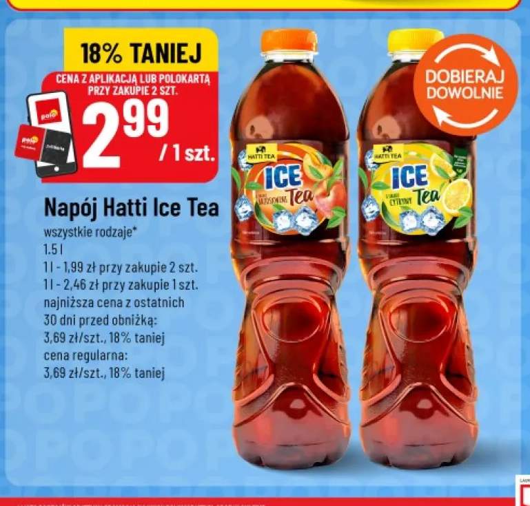 Napój Hatti Ice Tea o smaku brzoskwini +1 wariant