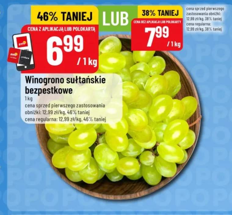 Winogrona sułtańskie bezpestkowe