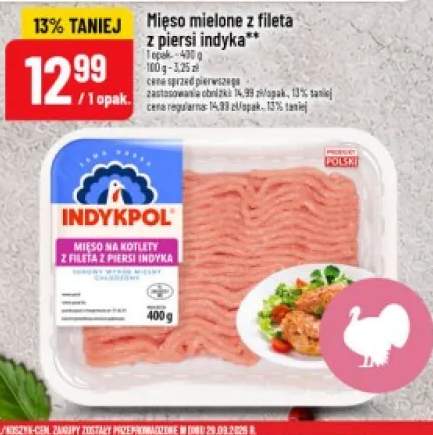 Mięso mielone z fileta z piersi indyka Indykpol
