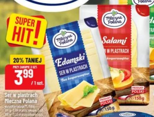 Ser salami w plastrach Mleczna Polana +2 warianty