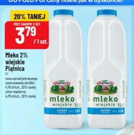 Mleko wiejskie Piątnica 2%