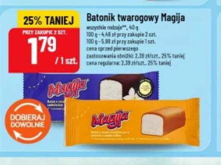 Batonik twarogowy w czekoladzie Magija +1 wariant