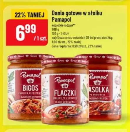 Danie gotowe w słoiku bigos z mięsem wieprzowym i suszonymi grzybami Pamapol +2 warianty