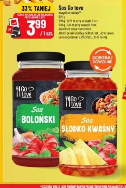Sos boloński Go tove +1 wariant