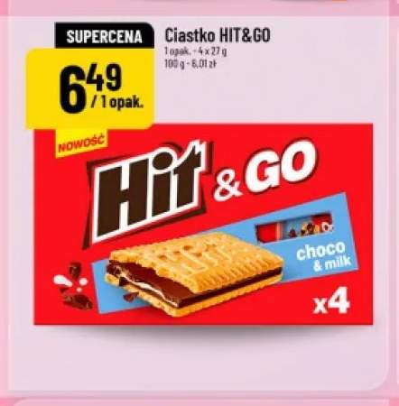 Ciastko Hit & Go choco & milk 4-pak