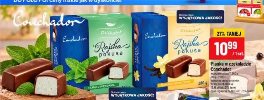 Pianka w czekoladzie o smaku miętowym Conchador +1 wariant