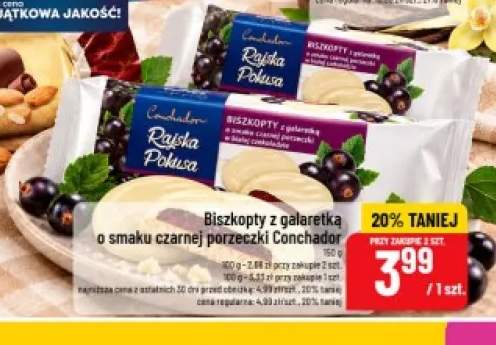 Biszkopty z galaretką o smaku czarnej porzeczki Conchador