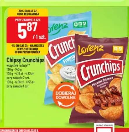 Chipsy Crunchips pieczone żeberka +1 wariant