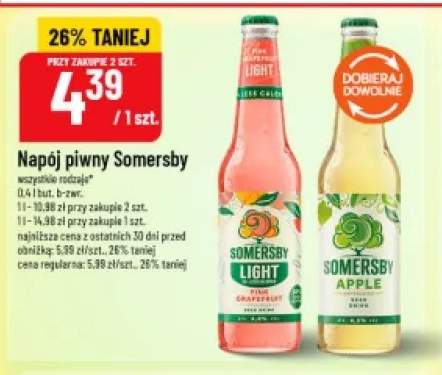 Napój piwny Somersby Apple +1 wariant