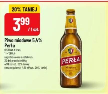 Piwo miodowe 5,4% Perła