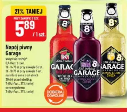 Napój piwny Garage Hardcore Verry Berry Cosmo +2 warianty