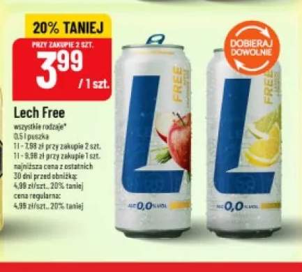 Piwo bezalkoholowe Lech Lemon +1 wariant