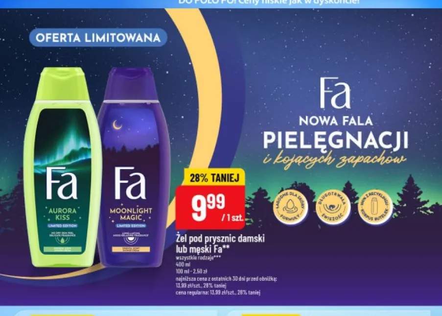 Żel pod prysznic damski lub męski Fa Moonlight Magic +1 wariant