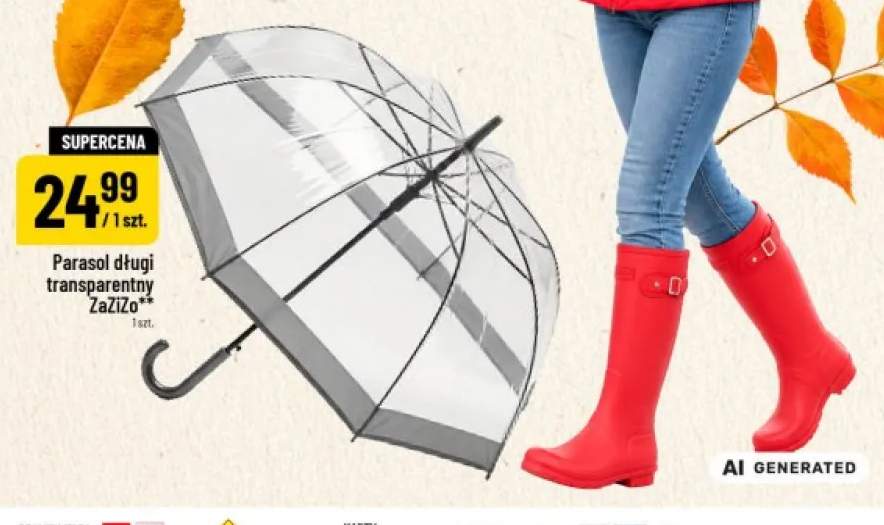 Parasol długi transparentny ZaZiZo