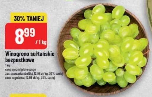 Winogrona sułtańskie bezpestkowe