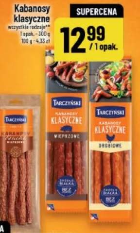 Kabanosy klasyczne wieprzowe Tarczyński +1 wariant