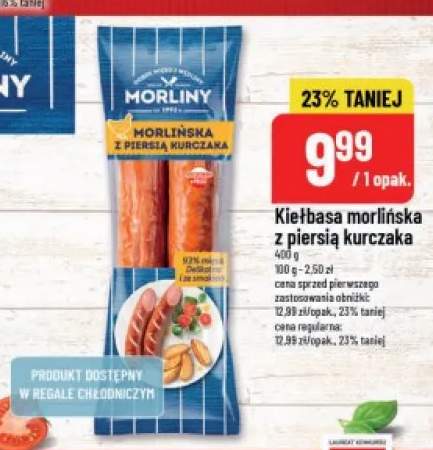 Kiełbasa morlińska z piersią kurczaka Morliny