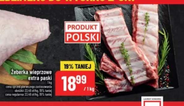 Żeberka wieprzowe extra paski