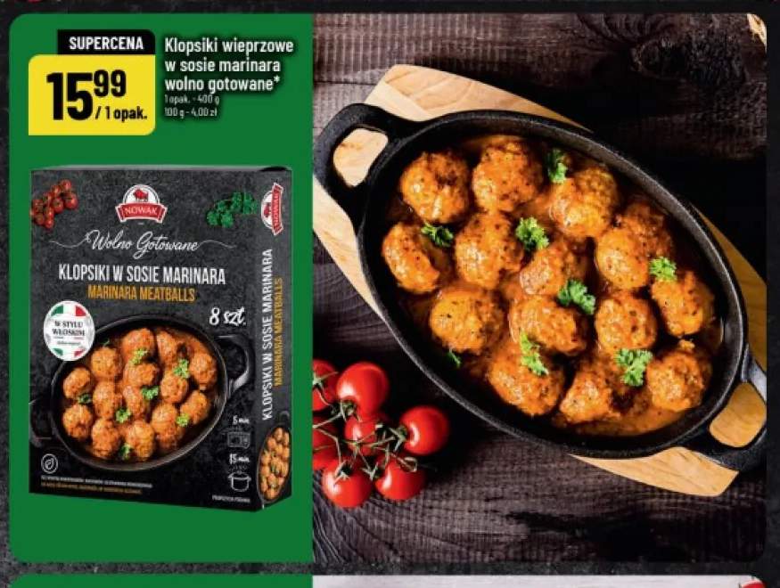 Klopsiki wieprzowe w sosie marinara wolno gotowane Nowak
