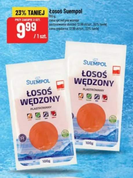 Łosoś wędzony plastrowany Suempol