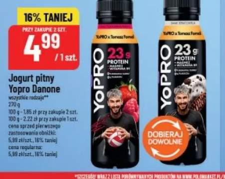Jogurt pitny Danone Yopro stracciatella +1 wariant