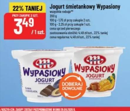 Jogurt śmietankowy Wypasiony śliwka z czekoladą Mlekovita +1 wariant
