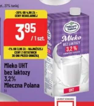 Mleko UHT bez laktozy Mleczna Polana 3,2%