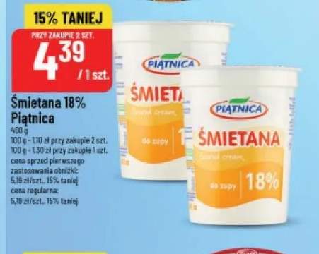 Śmietana Piątnica 18%