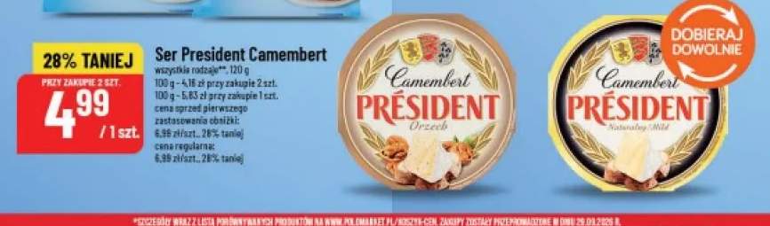 Ser President Camembert orzech +1 wariant