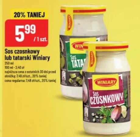 Sos czosnkowy Winiary +1 wariant