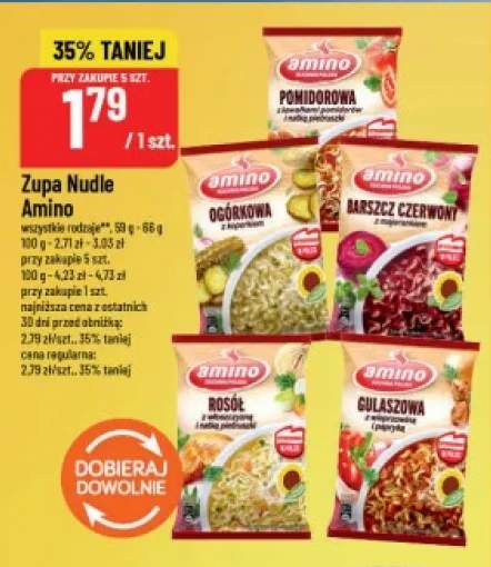 Zupa Nudle pomidorowa Amino +4 warianty