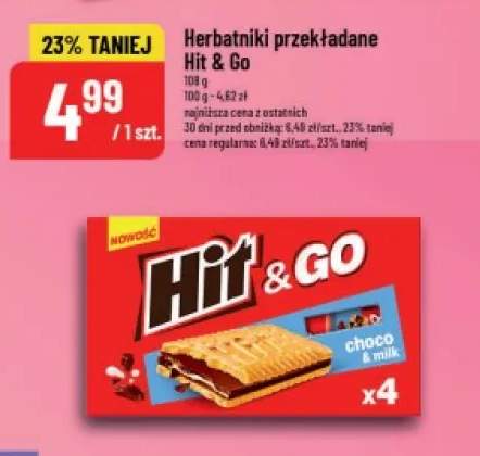 Herbatniki przekładane Hit & Go 4-pak