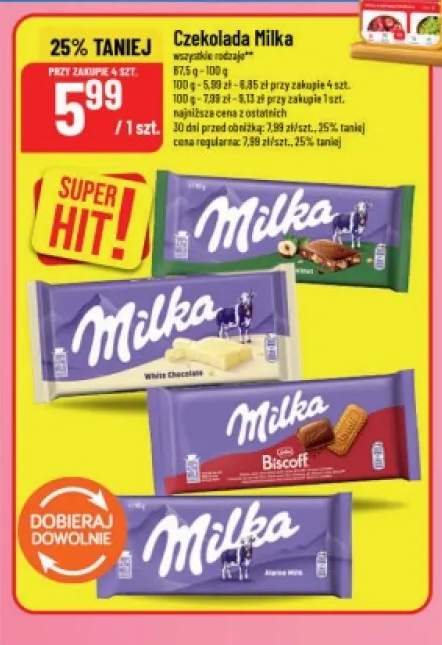 Czekolada Milka Hazelnut +3 warianty