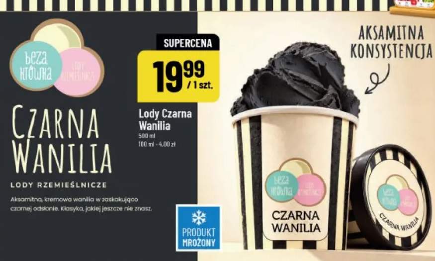 Lody Czarna Wanilia Beza Krówka