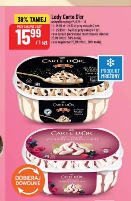 Lody Baileys Carte D'Or +1 wariant