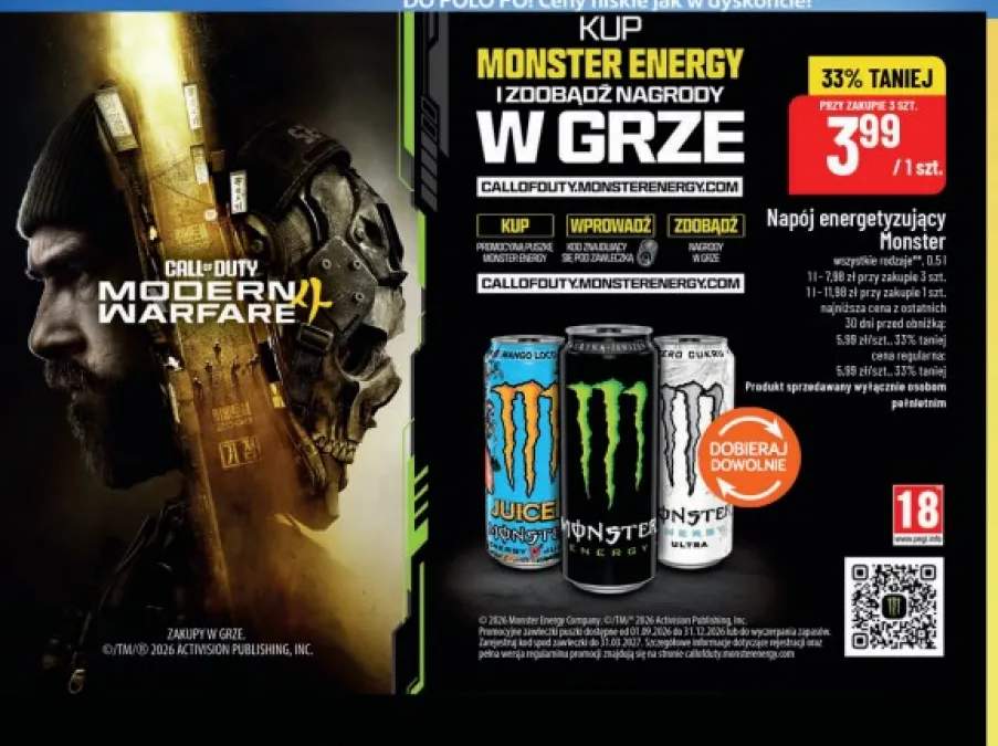 Napój energetyzujący Monster Juice Mango Loco +2 warianty