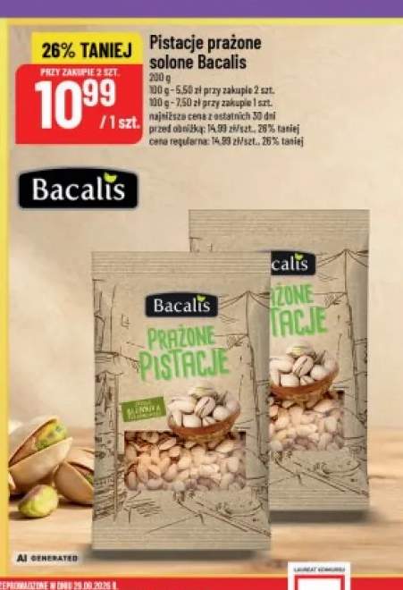 Pistacje prażone solone Bacalis