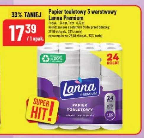Papier toaletowy 3-warstwowy Lanna Premium